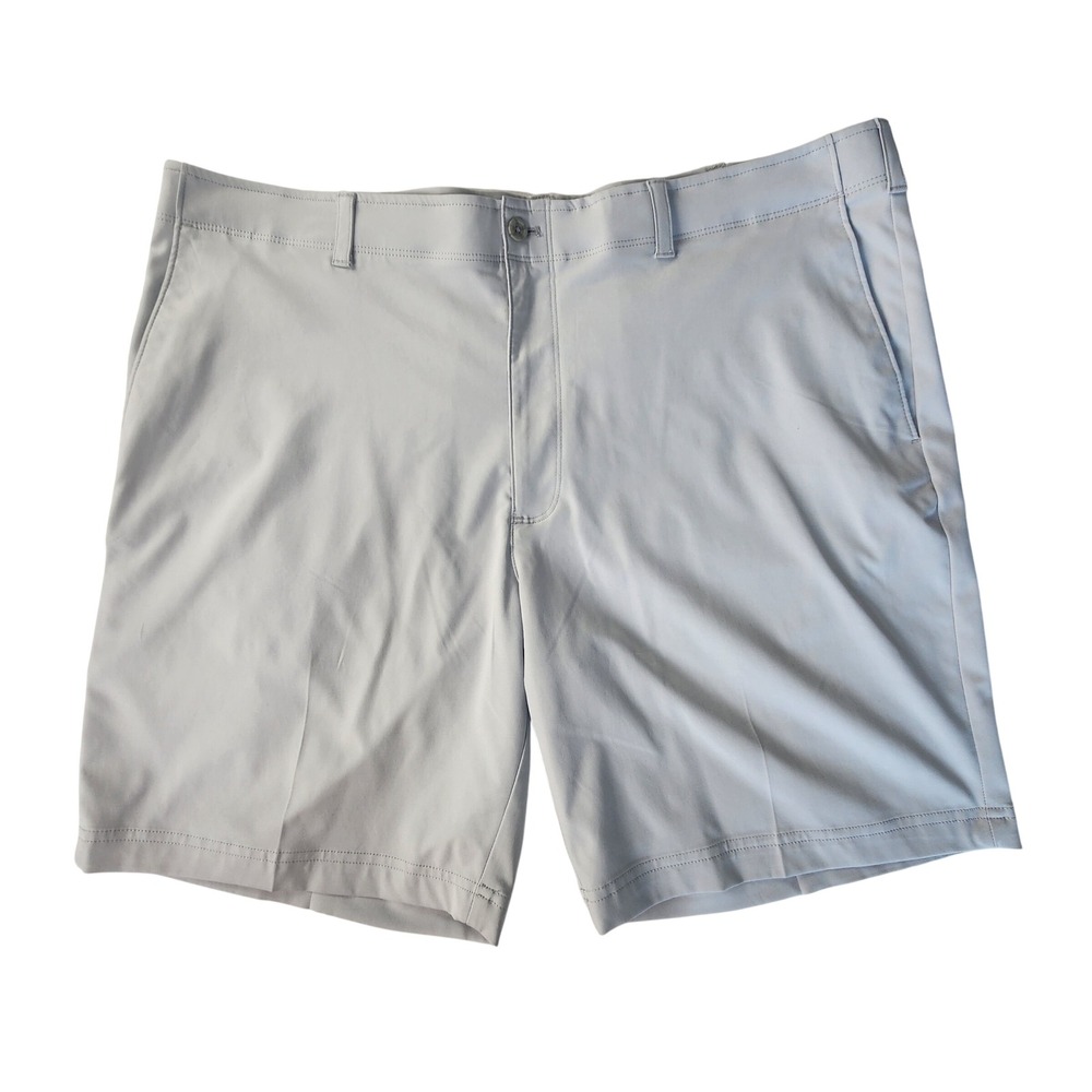 Nicklaus Mens Golf Shorts‎ Light Grey Flat Front Performance 40W/9L Stretch Tech